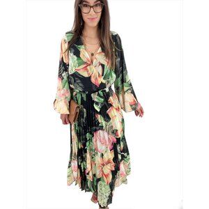 Flying Tomato Heavenly Hues Woven Pleated Midi Dress NEW